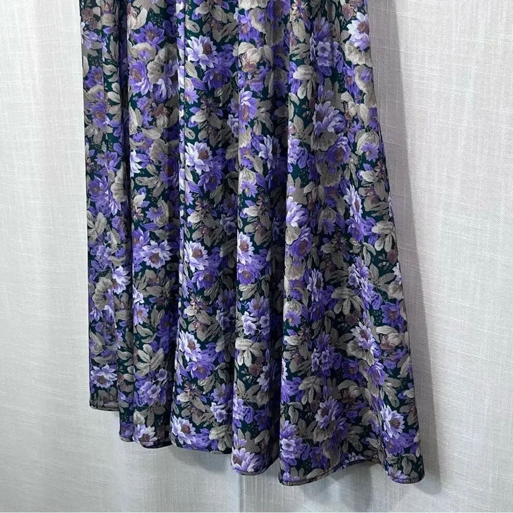 Vintage 70’s California Looks Floral Long Sleeve Button Front Dress Size 12P